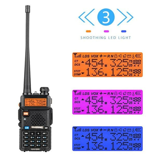 Pack de 6 walkie-talkies BAOFENG doble banda con linterna LED