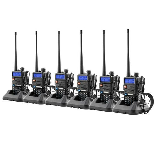 Pack de 6 walkie-talkies BAOFENG doble banda con linterna LED