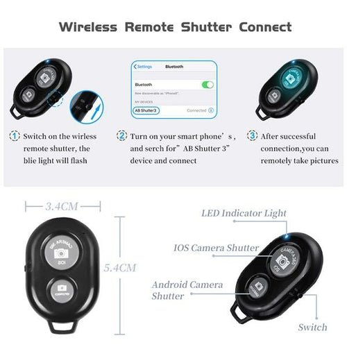 Aro de luz LED 6\" con trípode, pinza y mando Bluetooth