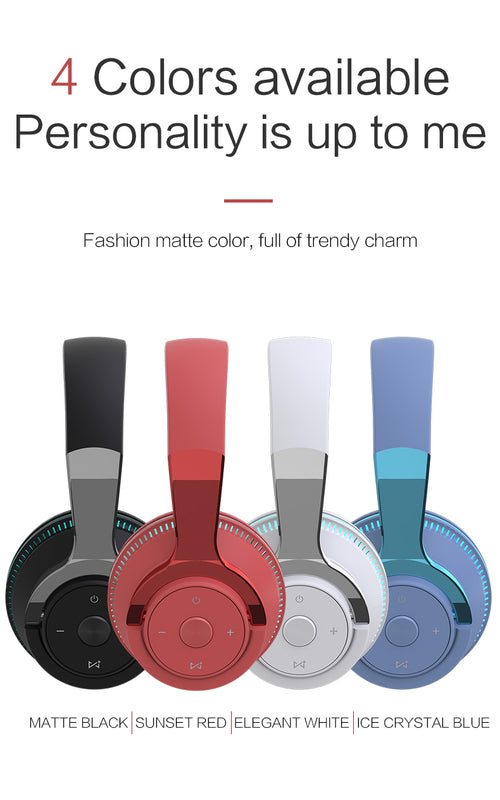 Auriculares Bluetooth inalámbricos con luces LED de colores y graves
