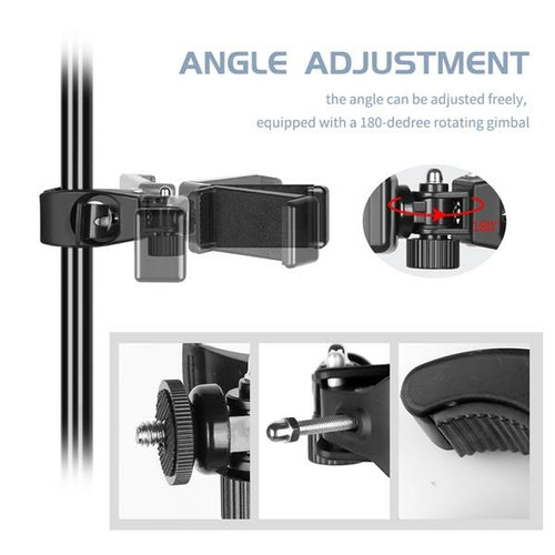 Aro de luz LED 6\" con trípode, pinza y mando Bluetooth