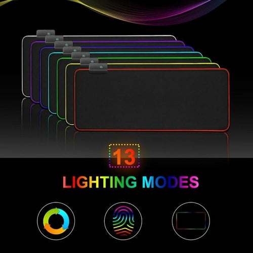 Alfombrilla gaming RGB Ninja Dragons grande con luz LED