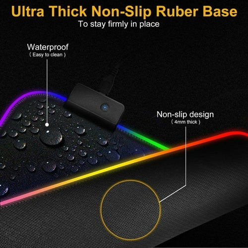 Alfombrilla gaming RGB Ninja Dragons grande con luz LED