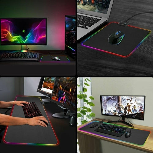 Alfombrilla gaming RGB Ninja Dragons grande con luz LED