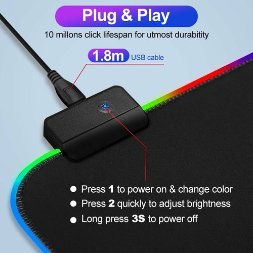 Alfombrilla gaming RGB Ninja Dragons grande con luz LED