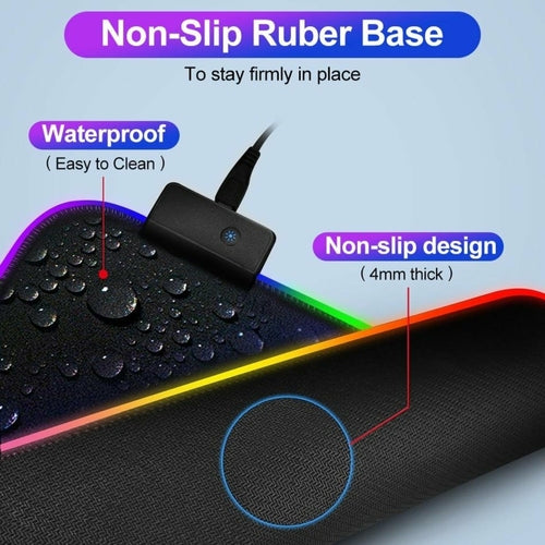Alfombrilla gaming RGB Ninja Dragons grande con luz LED