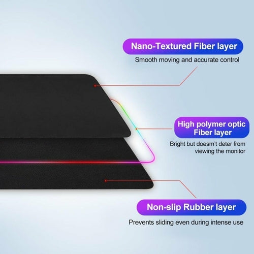 Alfombrilla gaming RGB Ninja Dragons grande con luz LED