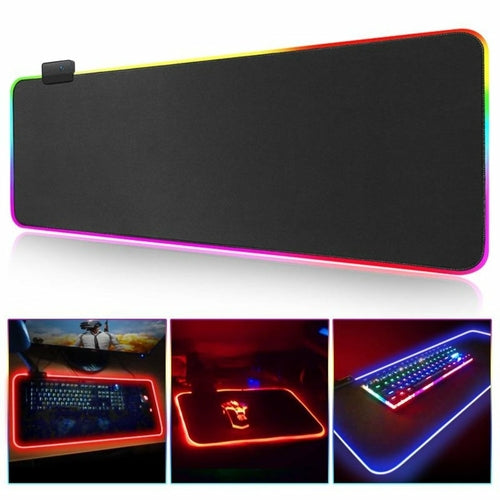 Alfombrilla gaming RGB Ninja Dragons grande con luz LED