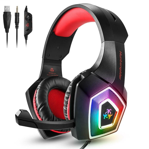 Auriculares gaming Dragon con micrófono y luz LED de 7 colores
