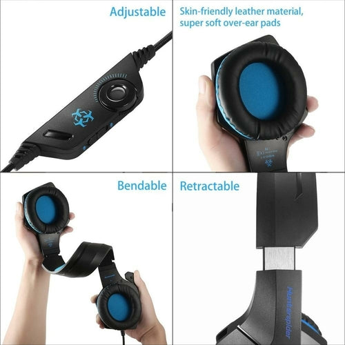 Auriculares gaming Dragon con micrófono y luz LED de 7 colores